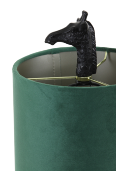 Tafellamp GIRAFFE zwart+velvet donker groen