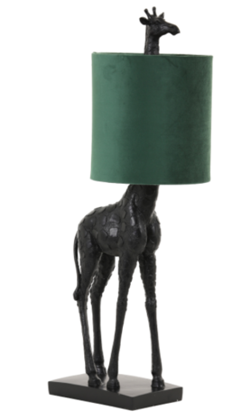 Tafellamp GIRAFFE zwart+velvet donker groen