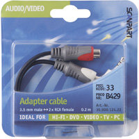 adapterkabel 3.5S(M)-2tulp(F) 0.2m