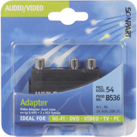 adapter Scart-3xtulp+SVHS+schakelaar