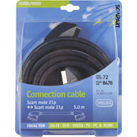 aansluitkabel Scart 21p(M)-(M) 5.0m