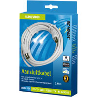 aansluitkabel 9.5mm(M)-(F) recht 3.0m wit