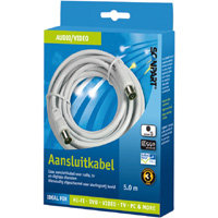 aansluitkabel 9.5mm(M)-(F) recht 5.0m wit