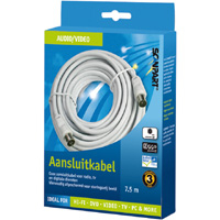 aansluitkabel 9.5mm(M)-(F) recht 7.5m wit