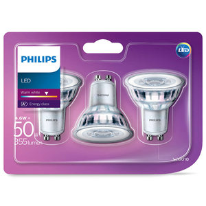 LED lamp GU10 4,6W 355Lm reflector 3 stuks