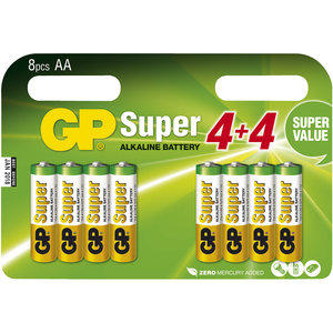 batterij Super Alkaline AA 8 st.