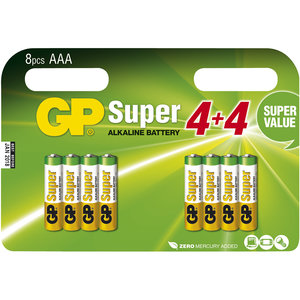 batterij Super Alkaline AAA 8 st.