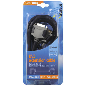 verlengkabel DVI-D 24+1p(M)-(F) 2.0m