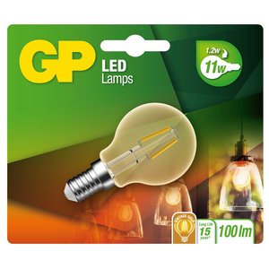 LED lamp E14 1,2W 100Lm kogel vintage gold