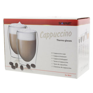 cappuccino thermo glazen 2x30cl