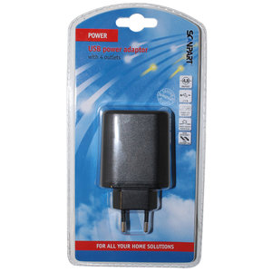 USB netvoeding adapter 4xUSB 2x-2,4A/4x-1,2A zwart