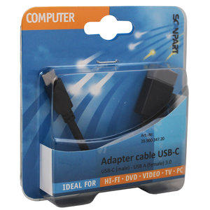 adapterkabel USB 3.1 C(M)-A(F) 0,15m