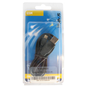 laad+datakabel micro USB 1,0m zwart