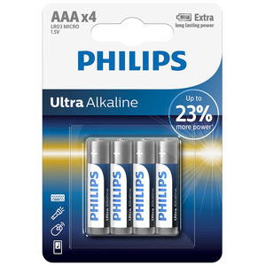 batterij alkaline ultra AAA 4 stuks