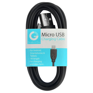 laad+datakabel micro USB 1,0m zwart